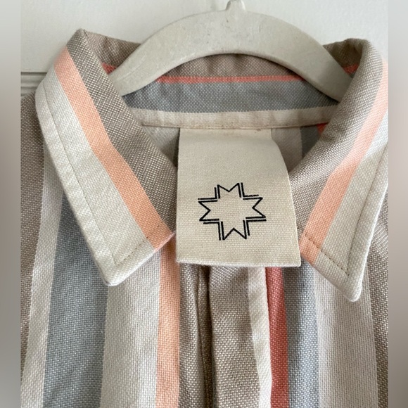 Marrakshi Life Striped Cotton Oversize Lagenlook Tunic Top Blouse Shirt Size M - Picture 3 of 5